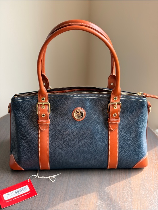 Dooney & Bourke Handbags - Dooney & Bourke Navy Blue Pebbled Leather Satchel 14.5” x 8.5” x 5.25” Pretty!